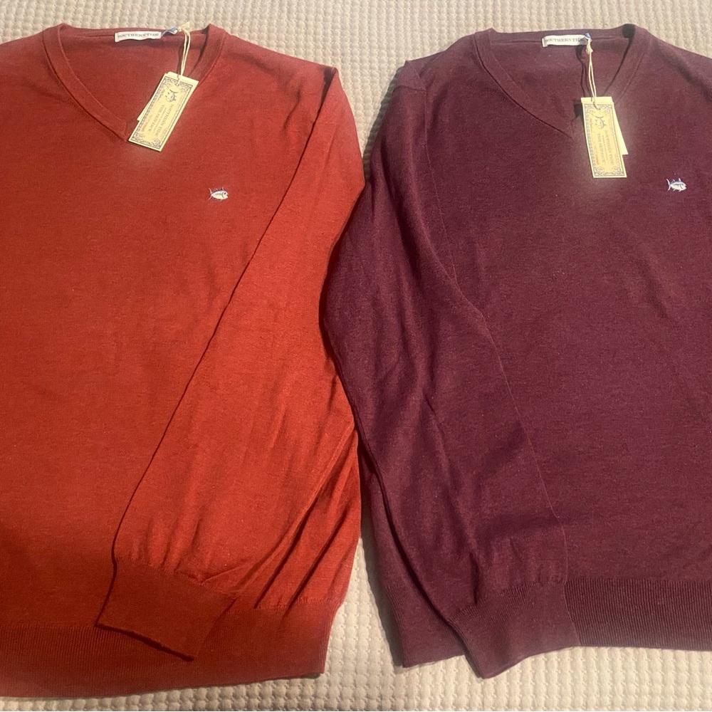 Southern Tide V Neck Sweater - 2 Piece Large Bundle